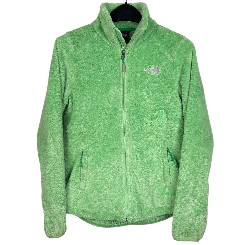 The North Face Plush Fleece Jacket Womens S Monkey Fleece Fuzzy Full Zip Green - Picture 1 of 7
